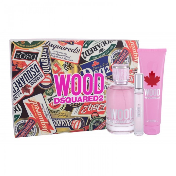 Комплект за жени DsQuared WOOD - Eau de Toilette 100 мл + 10 мл + Душ гел 150 мл DsQuared WOOD Комплект Цена за Eau de Toilette жени 100ml + 10ml + Душ гел 150ml