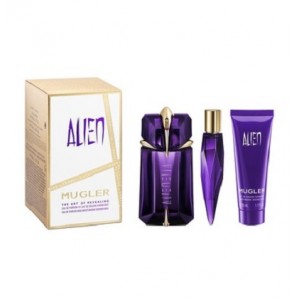 Комплект за жени Thierry Mugler ALIEN - Eau de Parfum Reffilable 60 мл + 10 мл + Лосион за тяло 50 мл Комплект за жени Thierry Mugler ALIEN - Eau de Parfum Reffilable 60 мл + 10 мл + Лосион за тяло 50 мл