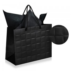 Gift bag - Луксозна подаръчна торбичка "Каре" - черна XL Gift bag - Луксозна подаръчна торбичка "Каре" - черна XL