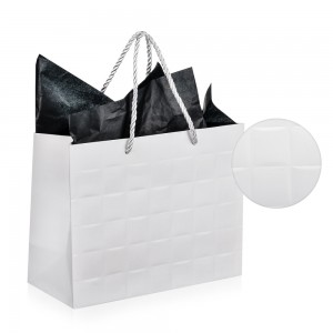 Gift bag - Луксозна подаръчна торбичка "Каре" - бяла XL Gift bag - Луксозна подаръчна торбичка "Каре" - бяла XL