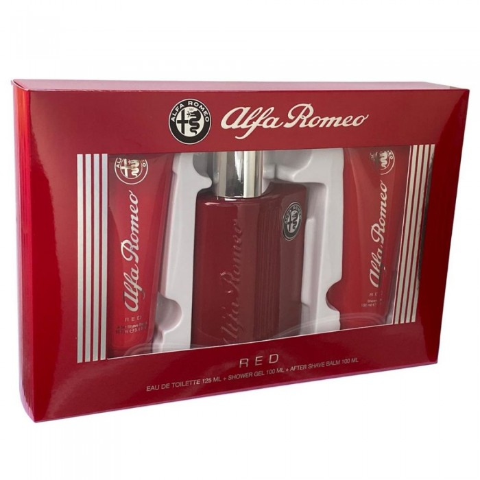 Комплект за мъже Alfa Romeo Red - Eau de Toilette 125 мл + Афтършейв балсам 100 мл + Душ гел 100 мл Alfa Romeo Red Комплект Цена за Eau de Toilette мъже 125ml + Афтършейв балсам 100ml + Душ гел 100ml