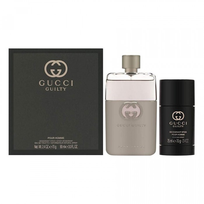 Комплект за мъже Gucci Guilty - Тоалетна вода 90 мл + Дезодорант стик 75 мл Цена за Комплект за мъже Gucci Guilty - Тоалетна вода 90 мл + Дезодорант стик 75 мл