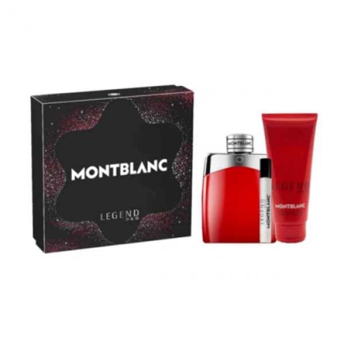 Цена за Комплект за мъже Montblanc Legend Red - Парфюмна вода 100 мл + Душ гел 100 мл + Мини Парфюмна вода 7.5 мл