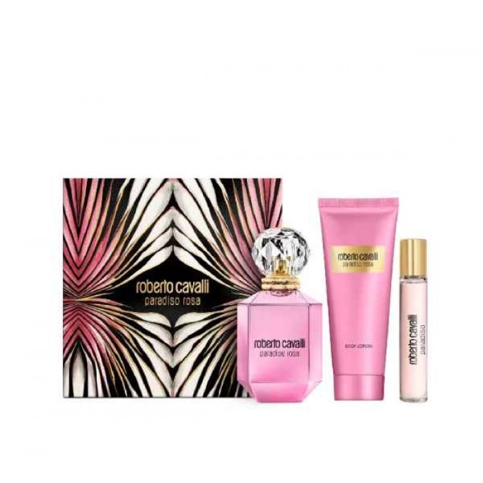 Комплект за жени Roberto Cavalli Paradiso Rosa - Парфюмна вода 75 мл + Лосион за тяло 100 мл + Мини Парфюмна вода 15 мл Цена за Комплект за жени Roberto Cavalli Paradiso Rosa - Парфюмна вода 75 мл + Лосион за тяло 100 мл + Мини Парфюмна вода 15 мл
