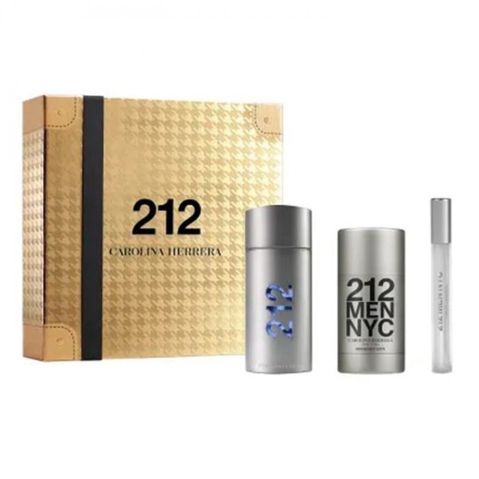 Комплект за мъже Carolina Herrera 212 Men - Тоалетна вода 100 мл + Дезодорант стик 75 мл + Мини Тоалетна вода 10 мл Цена за Комплект за мъже Carolina Herrera 212 Men - Тоалетна вода 100 мл + Дезодорант стик 75 мл + Мини Тоалетна вода 10 мл