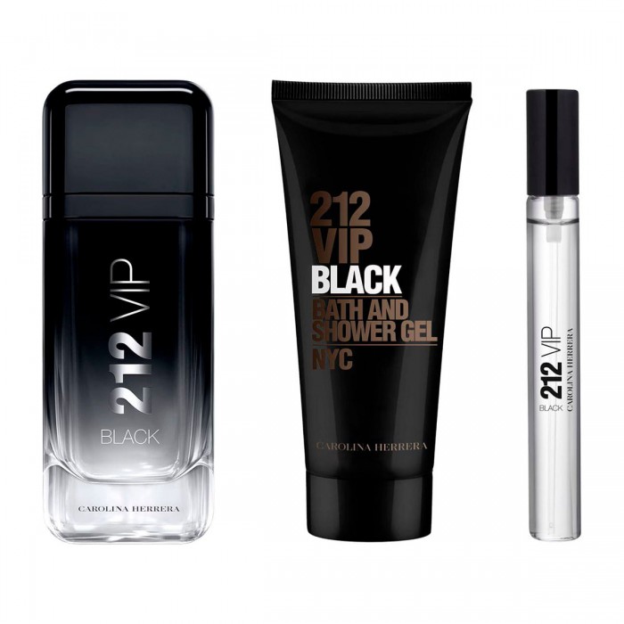 Комплект за мъже Carolina Herrera 212 VIP Black - Парфюмна вода 100 мл + Душ гел 100 мл + Мини Парфюмна вода 10 мл Цена за Комплект за мъже Carolina Herrera 212 VIP Black - Парфюмна вода 100 мл + Душ гел 100 мл + Мини Парфюмна вода 10 мл