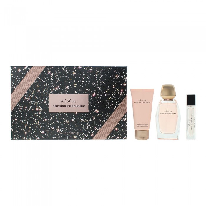Комплект за жени Narciso Rodriguez All of Me - Парфюмна вода 90 мл + Лосион за тяло 50 мл + Мини Парфюмна вода 10 мл Цена за Комплект за жени Narciso Rodriguez All of Me - Парфюмна вода 90 мл + Лосион за тяло 50 мл + Мини Парфюмна вода 10 мл