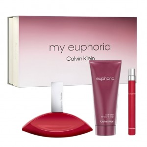 Комплект за жени Calvin Klein My Euphoria - Парфюмна вода 100 мл + Лосион за тяло 100 мл + Мини Парфюмна вода 10 мл