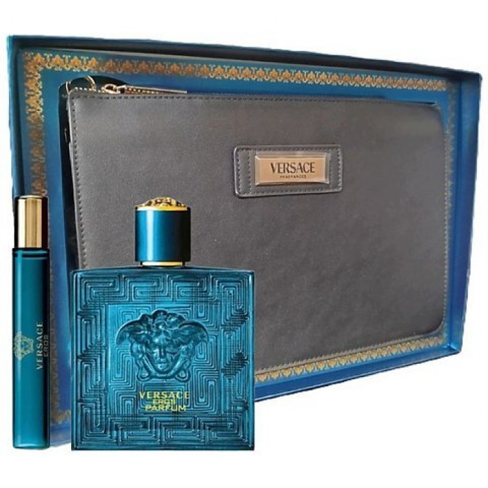 Комплект за мъже Versace Eros - Парфюм 100 мл + Парфюм 10 мл + Чанта Цена за Комплект за мъже Versace Eros - Парфюм 100 мл + Парфюм 10 мл + Чанта