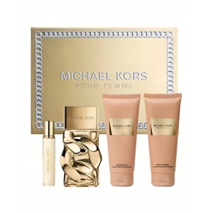 Комплект за жени Michael Kors Pour Femme - Eau de Parfum 100 мл + 10 мл + Лосион за тяло 100 мл + Душ гел 100 мл Комплект за жени Michael Kors Pour Femme - Eau de Parfum 100 мл + 10 мл + Лосион за тяло 100 мл + Душ гел 100 мл
