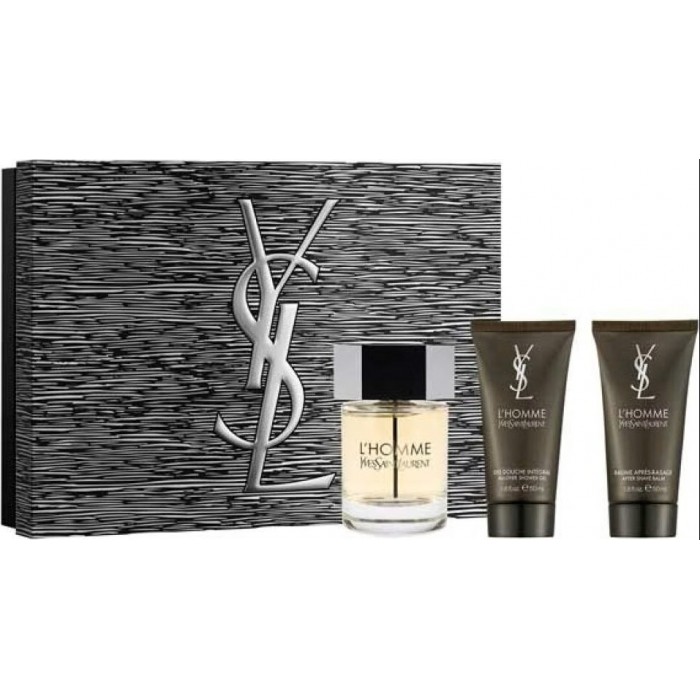 Комплект за мъже Yves Saint Laurent Homme - Тоалетна вода 100 мл + Афтършейв балсам 50 мл + Душ гел 50 мл Цена за Комплект за мъже Yves Saint Laurent Homme - Тоалетна вода 100 мл + Афтършейв балсам 50 мл + Душ гел 50 мл