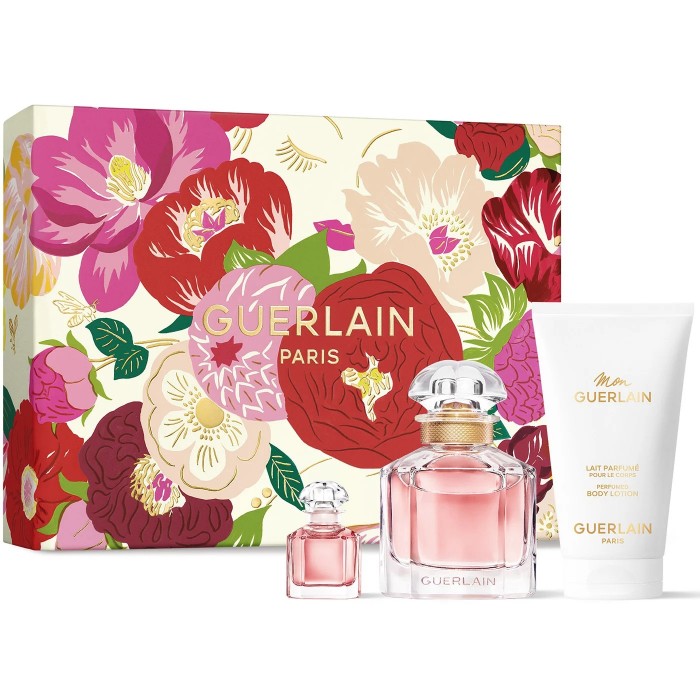 Цена за Комплект за жени Guerlain Mon Guerlain - Парфюмна вода 50 мл + Лосион за тяло 50 мл + Мини 5 мл