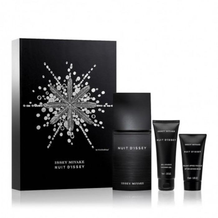 Комплект мъже Issey Miyake Nuit D`Issey Цена за Eau de Toilette EDT 125ml + Афтършейв балсам ASB 50ml + Душ гел SG 75ml